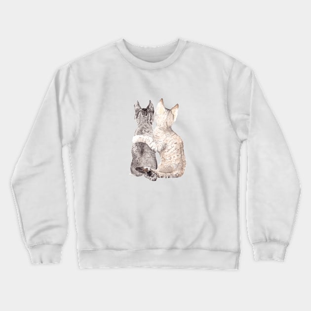 Tabby Cat Best Friends Crewneck Sweatshirt by wanderinglaur
